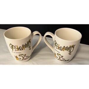 Tracey Russell Golden Anniversary Mug Set 50 Years White Ceramic Gift **Read**